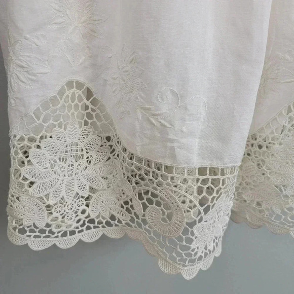 Ulla Johnson Leona Dress Midi Cotton Linen Lace Cottagecore Beach 4 - Picture 7 of 11
